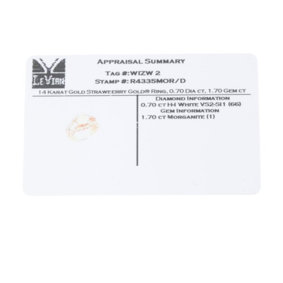 LE VIAN Made In Thailand 14kt Rose Gold Peach Morganite Ring - Picture 3 of 3